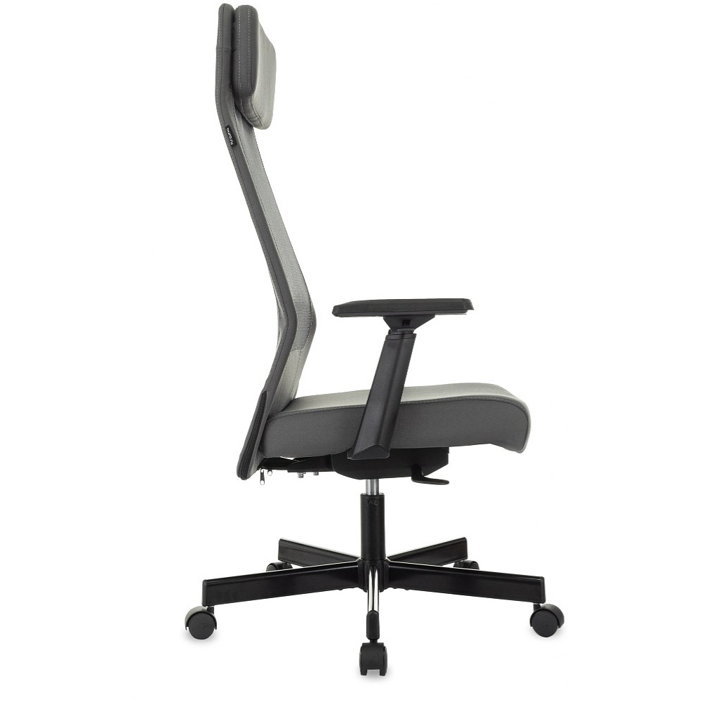 Кресло для руководителя Бюрократ T-995, ткань, сетка, серый, металл черный - 4