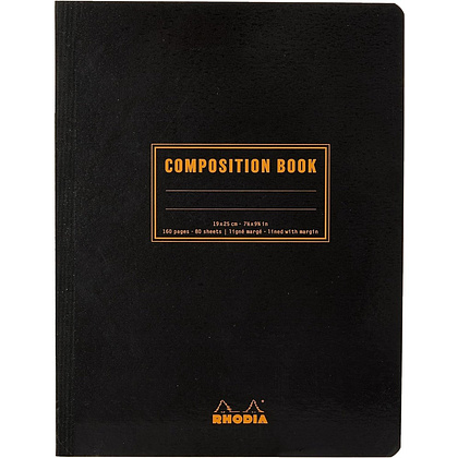 Книга для записей "Rhodia Classic", B5, 190x250 мм, 80 листов, в линейку, черный