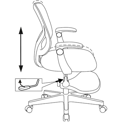 Кресло детское Бюрократ Burokids 3, сетка, ткань, пластик, корпус белый, подставка для ног, розовый - 13