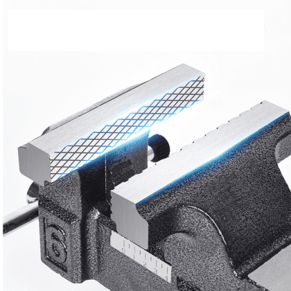 Тиски стальные Deli YS EDL2904Z, поворотные, с наковальней, 4"-100 мм - 5