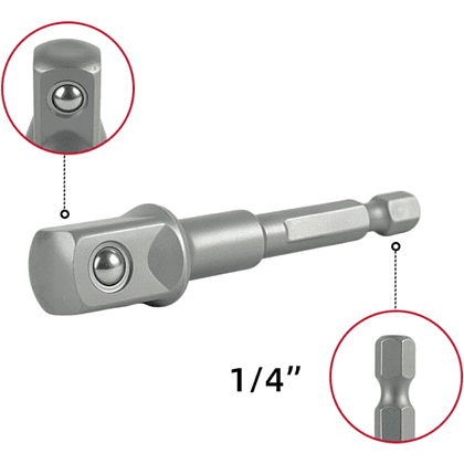 Набор адаптеров шестигранников Deli YS EDL110002, 1/4 на квадрат 1/4'', 3/8'', 1/2" - 7