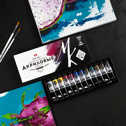 Краски акриловые Мастер Класс, 12 цветов, 18 мл. - 3