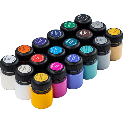 Краска акриловая матовая "Декола", набор 18 цветов, 20 мл, банки - 9