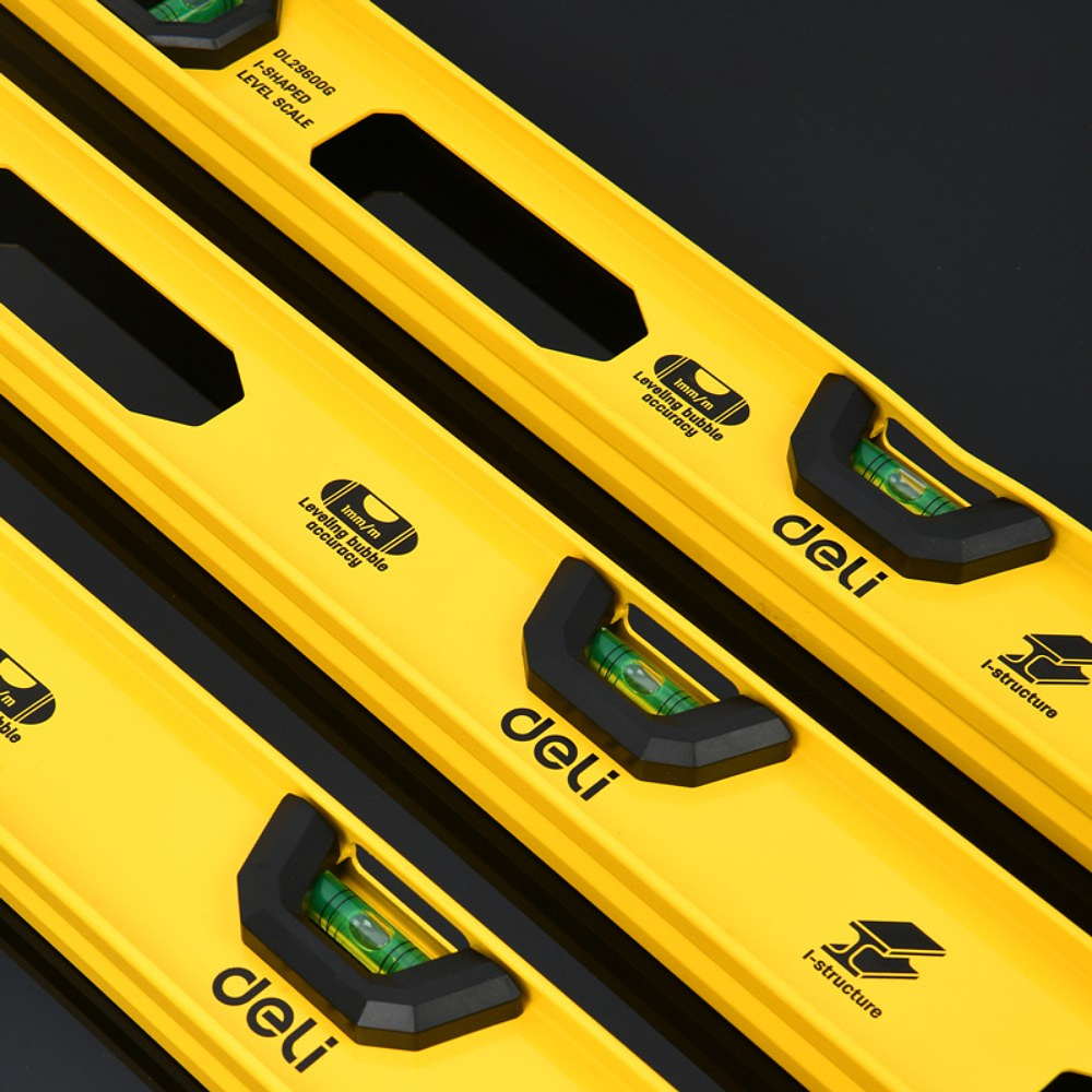 Уровень строительный Deli YS EDL29600G, 600 мм, рельсовый - 4