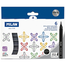 Фломастеры Milan, металлик, 6 цветов, -50%