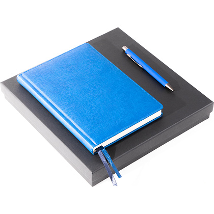 Набор подарочный (ежедневник Nanda синий, ручка шариковая автоматическая), черный - 5