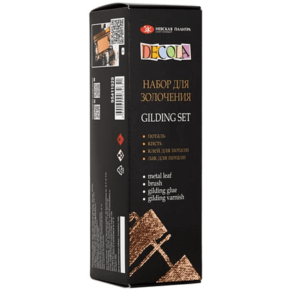 Набор для золочения "Decola №2" (поталь, кисть, клей для потали, лак для потали)