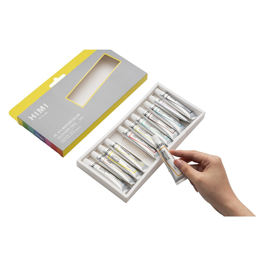 Краски акварельные "Himi Miya", 12 цветов, тубы - 8