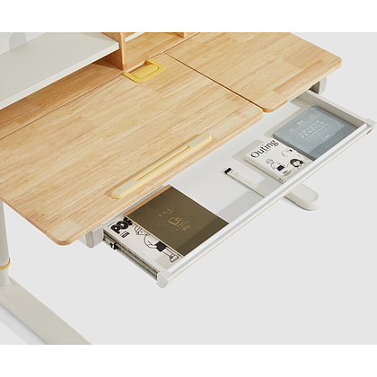 Стол Ergosmart регулируемый Galleon, 1200х700х(520-760) мм, гевея, с книжной полкой - 7