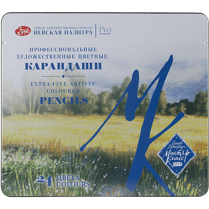 Цветные карандаши "Мастер-Класс", в жестяном пенале, 24 цвета