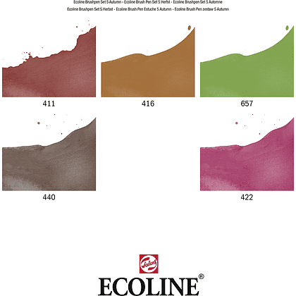 Набор акварельных маркеров "Ecoline", 5 шт., осенние - 2