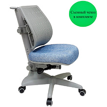 Кресло детское Comf-Pro UR-C3 SPEED ULTRA Chair, пластик, ткань, голубой джинс, пластик, корпус серый, с чехлом салатовым, серый