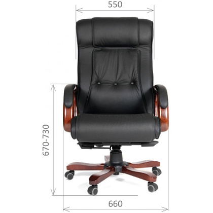 Кресло для руководителя "Chairman 653", кожа, металл, дерево, черный - 4