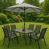 Комплект мебели садовой AksHome SUNBEAM (стол 1 шт, 6 кресел, зонт 1 шт), серый, черный - 9