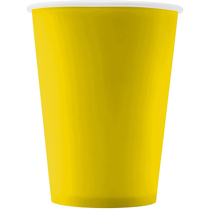 Стакан картонный 300 мл, 1сл., 50шт/упак, желтый