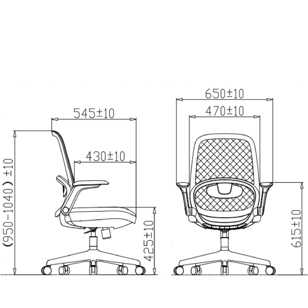 Кресло для персонала SitZone "CH-537B-BS", ткань, пластик, серый, белый - 6