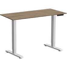 Стол с электроприводом WellDesk Prime 1300x675х18 белый/дуб денвер трюфель (9191462+9072454)