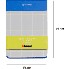 Блокнот "Bright", А5, 135х191 мм, 80 листов, линейка, синий, серый