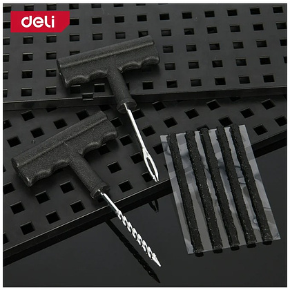 Комплект для ремонта шин Deli YS EDL120001, 7 предметов, черный - 2