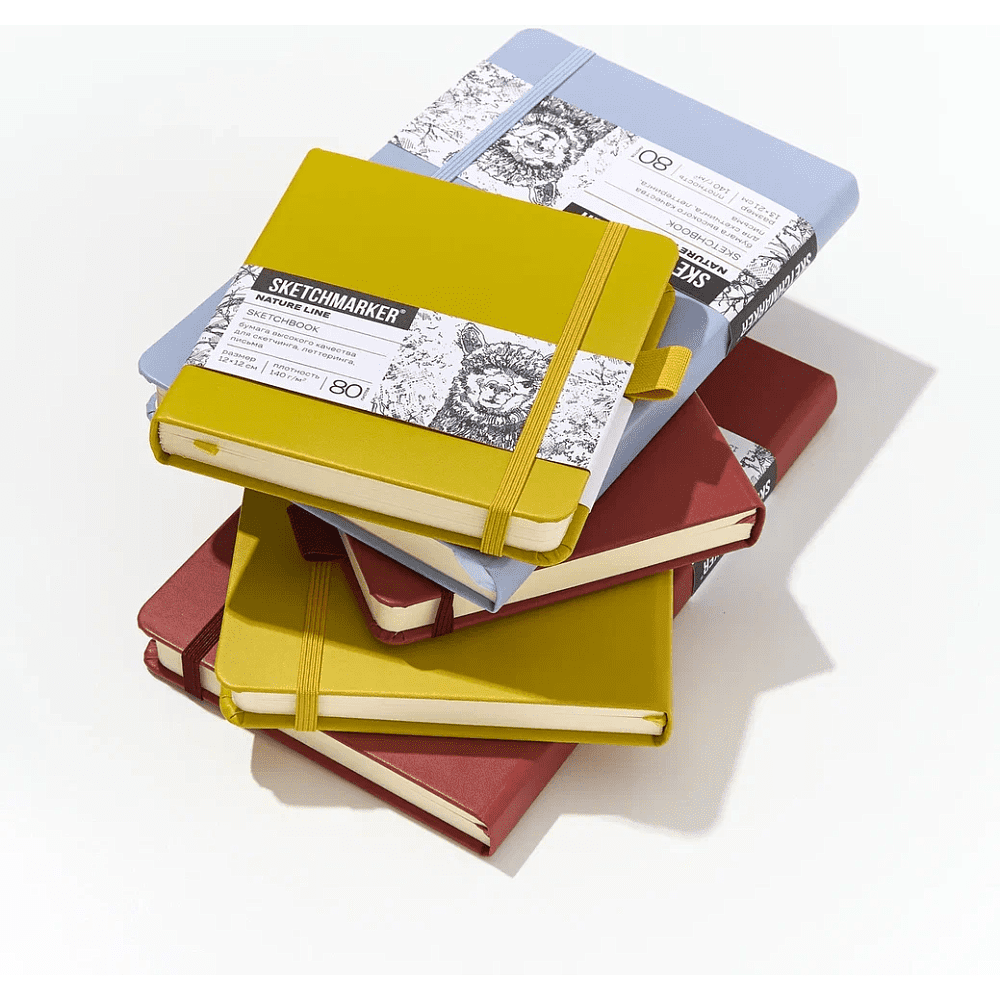 Скетчбук "Sketchmarker", 9х14 см, 140 г/м2, 80 листов, красный винтаж - 9