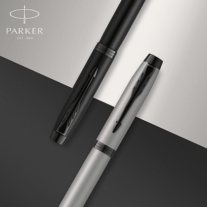 Ручка перьевая Parker "IM Black Lacquer CT", M, металлическая, подарочная упаковка, черный, патрон черный - 6