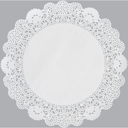 Салфетки бумажные ажурные AVIORA, d=20 см, 250 шт, белый - 2