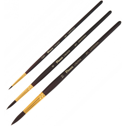 Кисть для рисования "Pinax CREATIVE", синтетика жесткая, круглая, №3 - 2