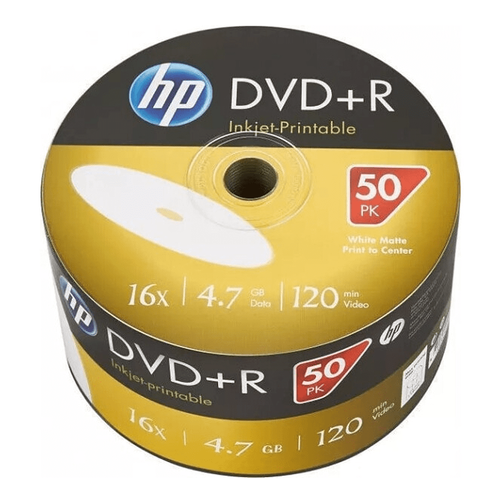 Диск HP DVD+R, 4.7 Гб, 16х, 50 шт, Printable