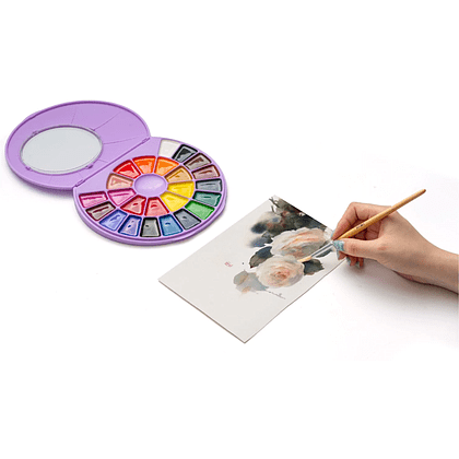 Краски акварельные "Himi", набор, 24 цвета, фиолетовый футляр - 4