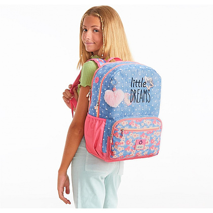 Рюкзак школьный Enso "Little dreams" L, голубой, розовый - 5