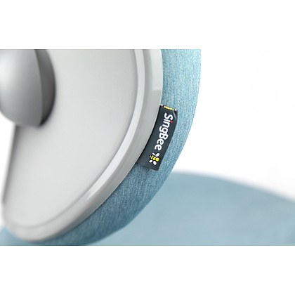 Кресло детское SingBee Cobee 138, ткань, розовый пудровый, пластик, корпус серый, подставка для ног, с чехлом серым - 7