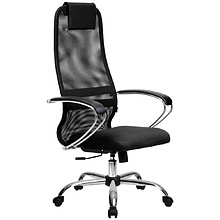 Кресло для руководителя "Metta BK-8", ткань-сетка, металл, черный