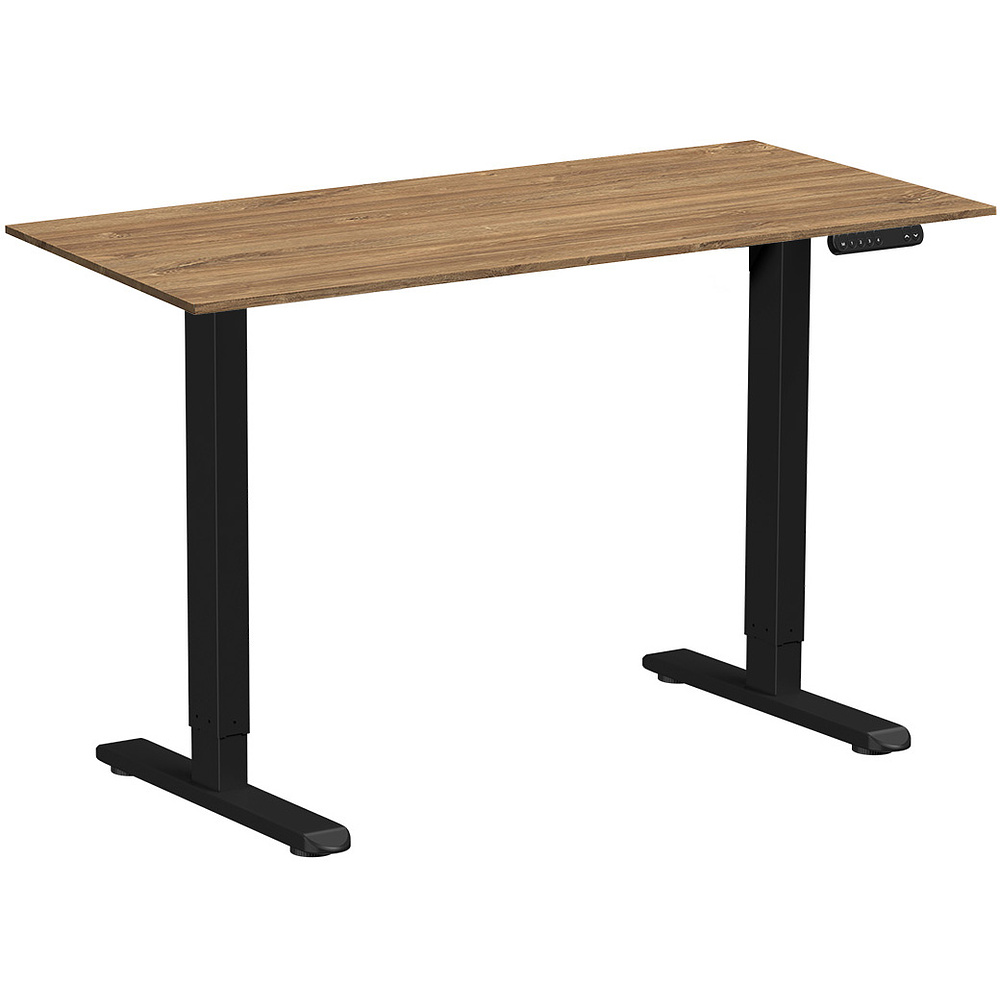 Стол с электроприводом WellDesk Prime 1300x675х18 черный/дуб канзас коричневый (9191461+9072451)