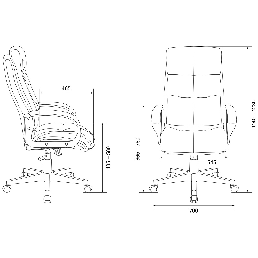 Кресло для руководителя Бюрократ CH-824 Fabric, ткань, пластик, серый - 6