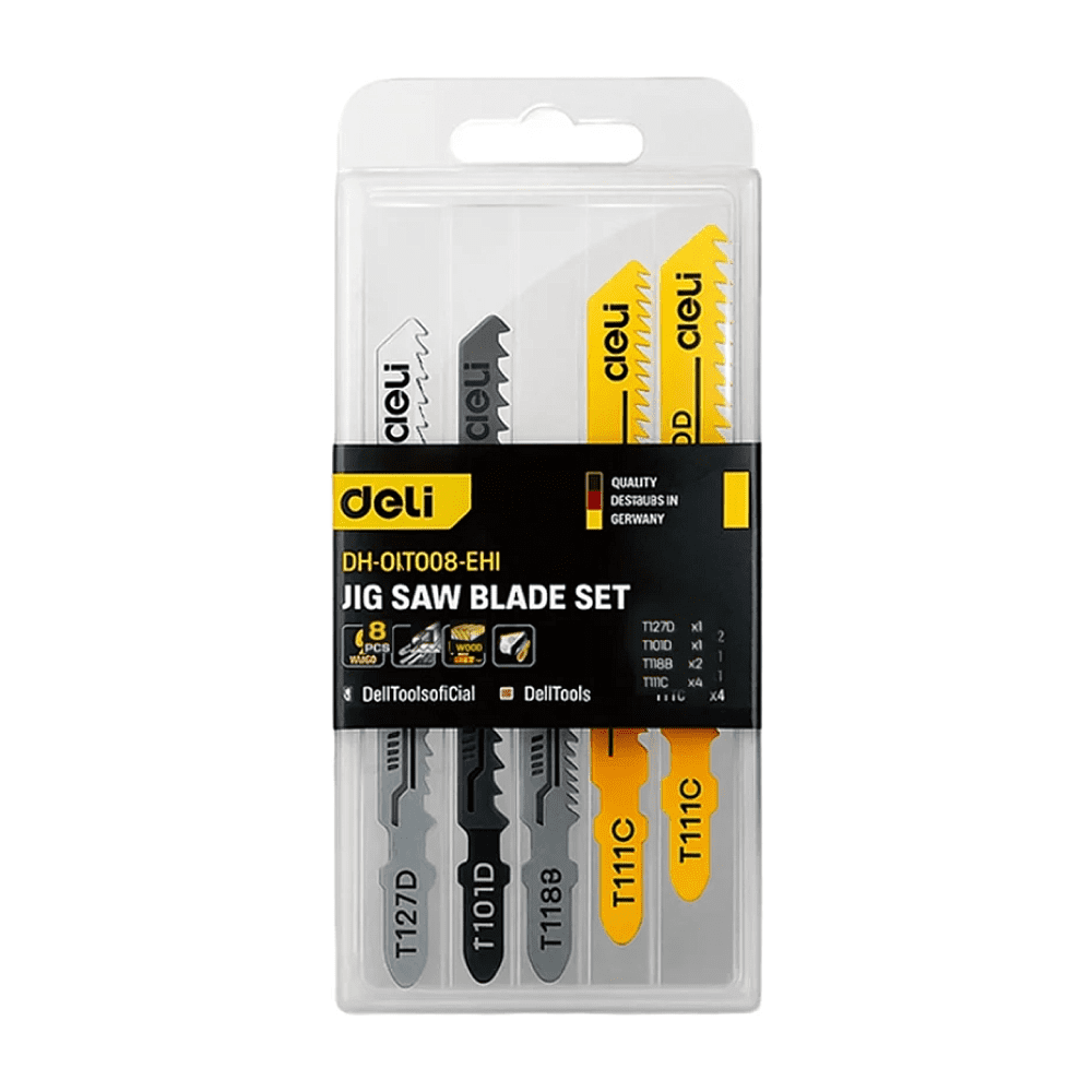 Набор пилок Deli YS EDH-QJT008-EH1, для лобзика, универсальный, 8 шт