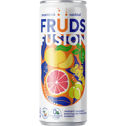 Напиток "Fruds Fusion", вкус грейпфрут-мандарин-белый виноград, 0.33 л