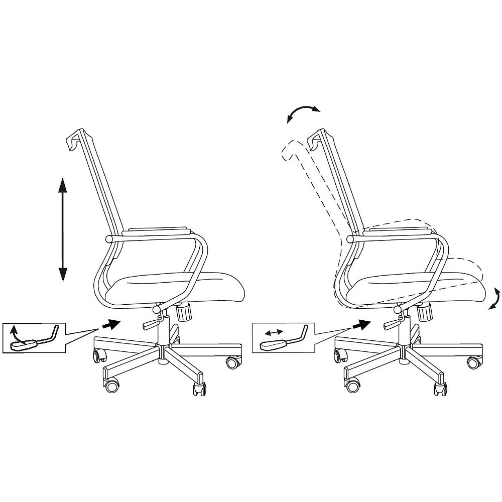Компьютерное кресло Бюрократ CH Balance, сетка, ткань, черный, металл, черный - 12