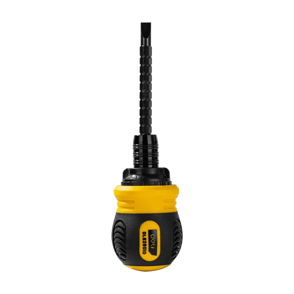 Двухсторонняя отвертка Deli YS EDL626010, с трещоткой, PH2+SL6 - 12