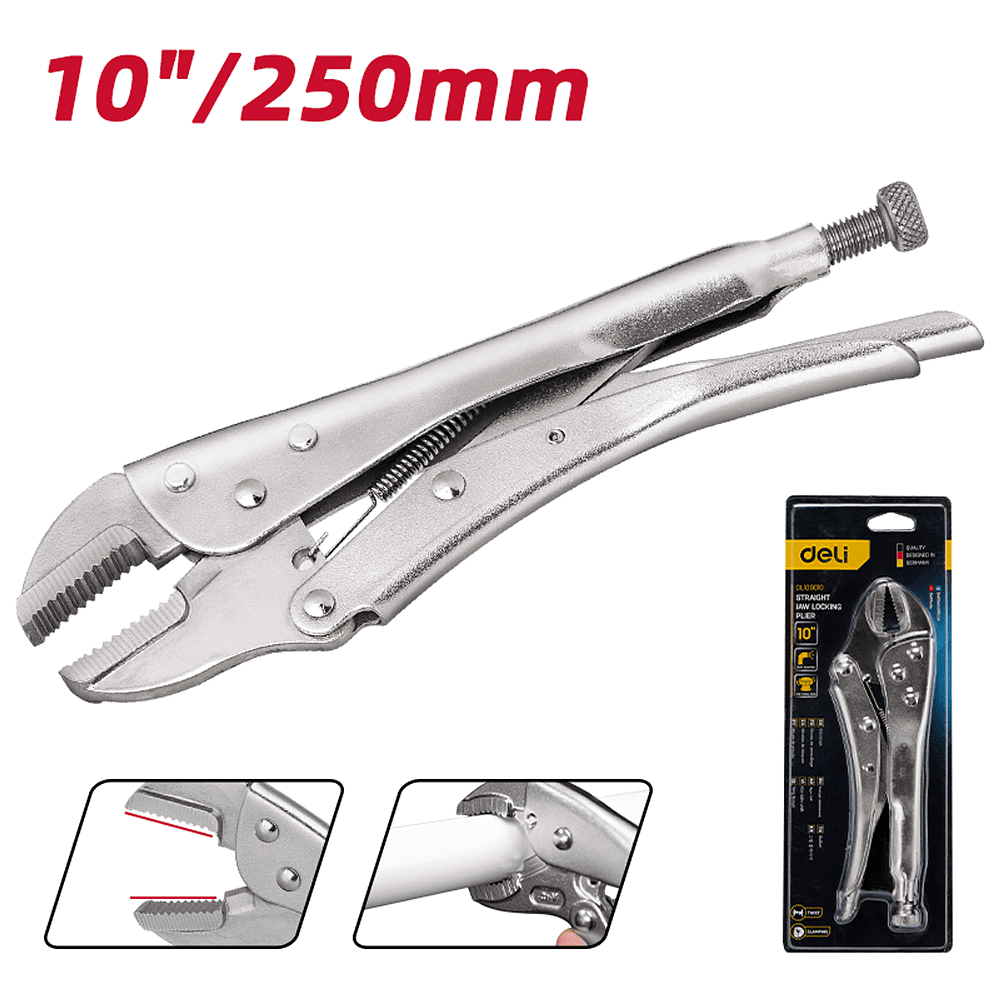 Клещи зажимные Deli YS EDL109010, 220 мм, с фиксатором - 7