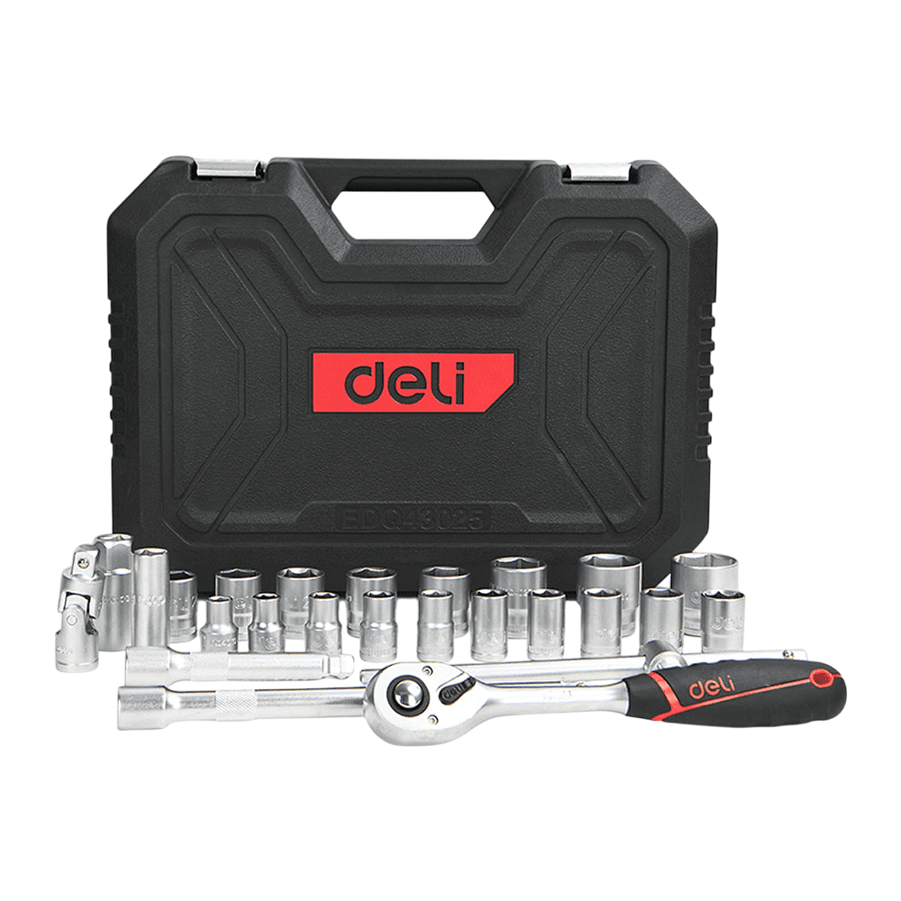 Набор инструмента 1/2" Deli RS EDQ43025, 25 шт. - 2
