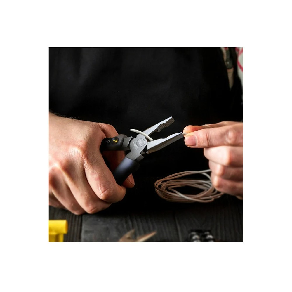 Длинногубцы Deli HS EHT2007, 180 мм, Soft Touch, черный - 7