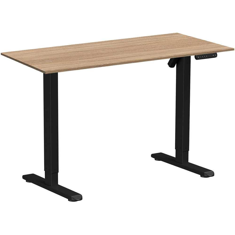 Стол с электроприводом WellDesk Basic 1300x675х18 черный/дуб бардолино натуральный(9191456+9072452)