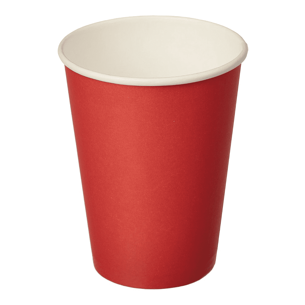 Стакан картонный 300 мл, 50 шт, 1 слой, красный