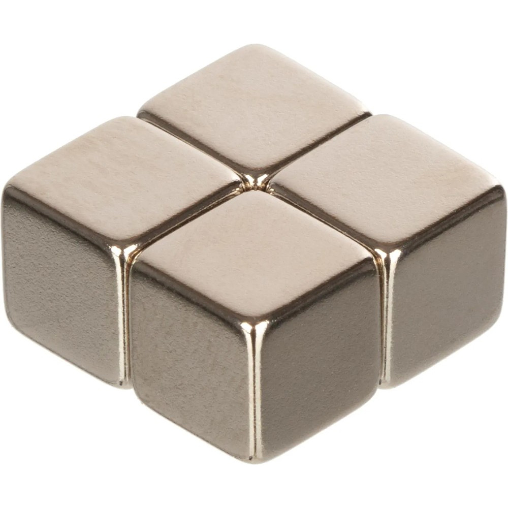 Кнопки магнитные "Куб", 10x10 мм, 4 шт., для досок, серебристый - 2