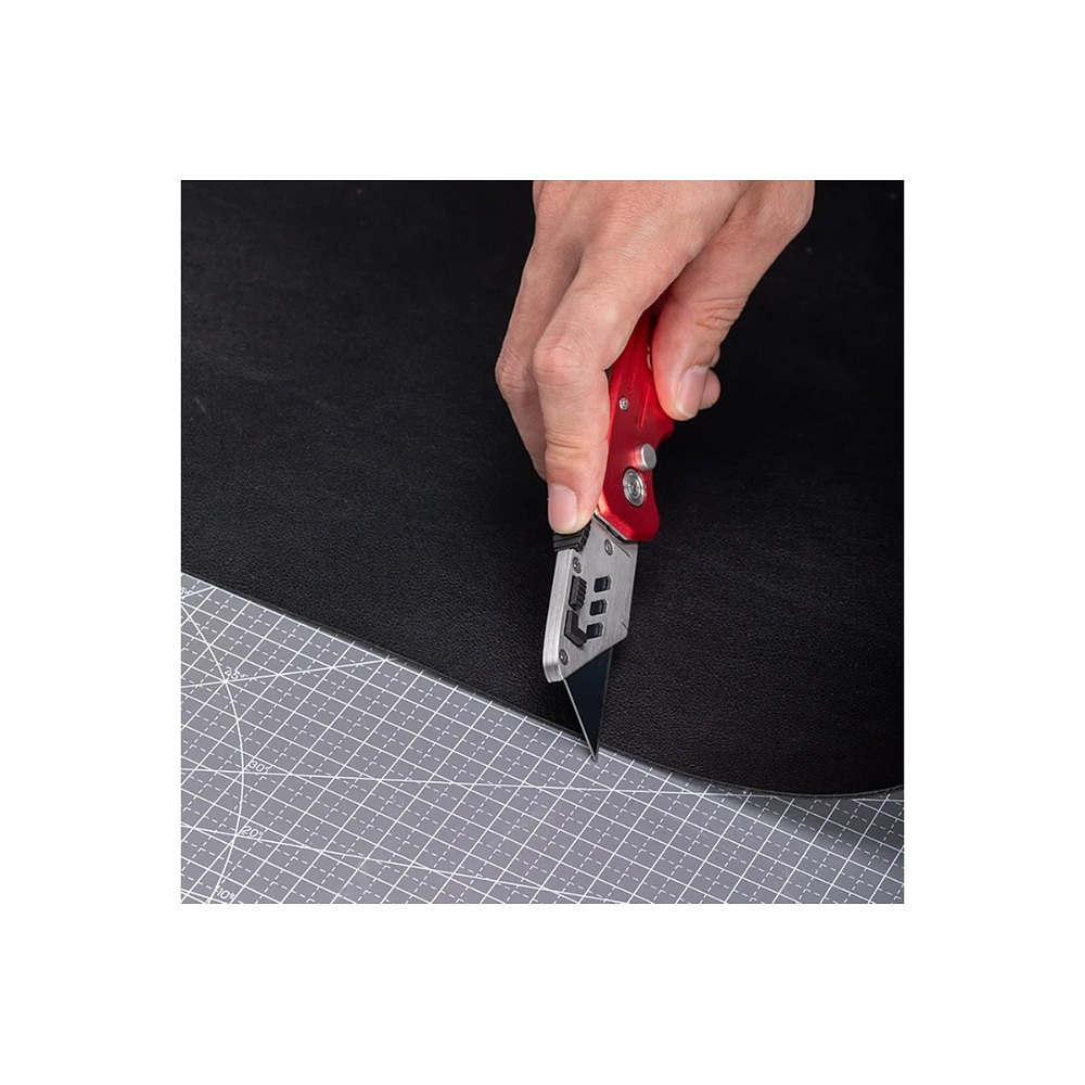 Нож строительный складной Deli RS EDL040, трапеция, 19T, красный - 14