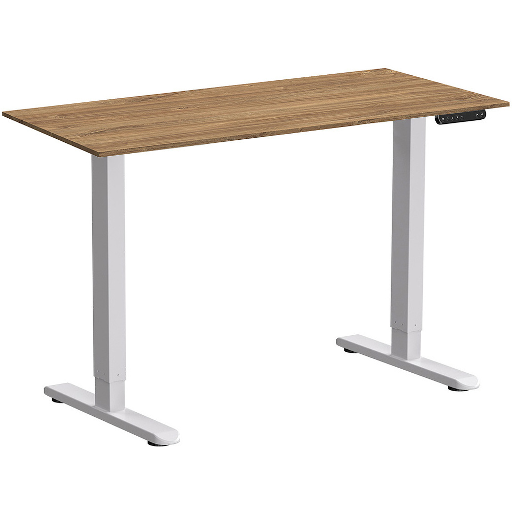 Стол с электроприводом WellDesk Prime 1300x675х18 белый/дуб канзас коричневый (9191462+9072451)