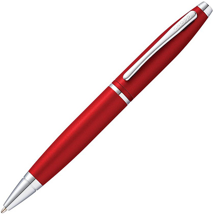 Ручка шариковая автоматическая "Cross Calais Matte Metallic Crimson", 0.7 мм, матовый малиновый, серебристый, стерж. черный