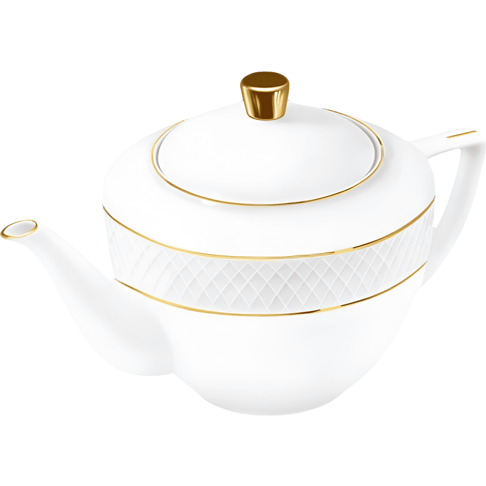 Чайник заварочный "WL-880102452 Diamond", 900 мл, фарфор, белый