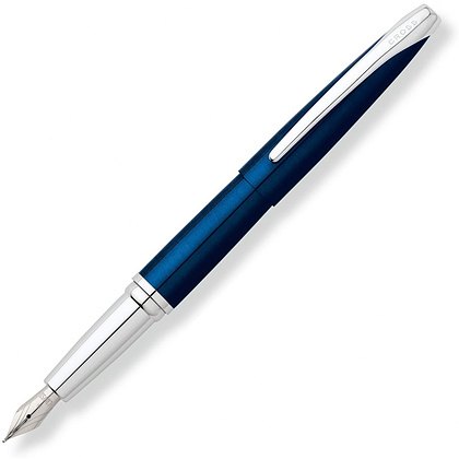 Ручка перьевая "Cross ATX", M, синий, серебристый, патрон синий