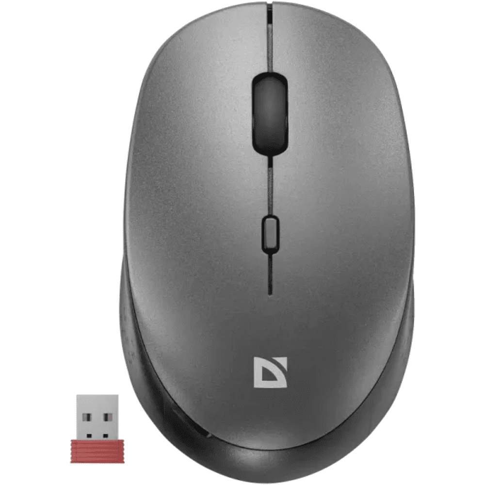 Мышь DEFENDER "Auris MB-027", беспроводная, серый, 800-1600 dpi